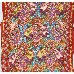 Vera Bradley Paisley in Paradise Soft Fringe Scarf Boho Festival Colorful NWT